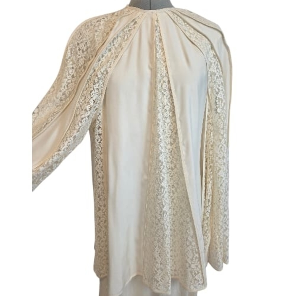 Stella McCartney Lace Cape Sleeve Blouse & Long Skirt Set size L, Ivory & black - Picture 11 of 16